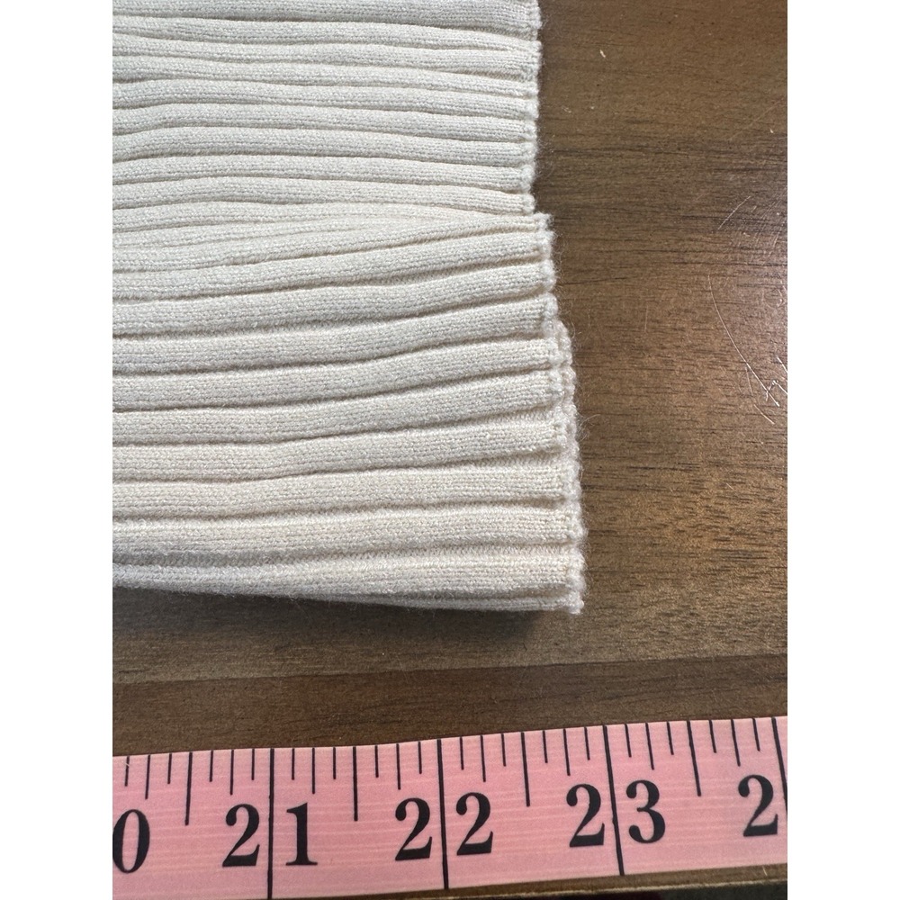 Y2K Womens Small Top Tan Ribbed Knit Slim 90s Fit Square Neck Black Trim Layers - Picture 7 of 7